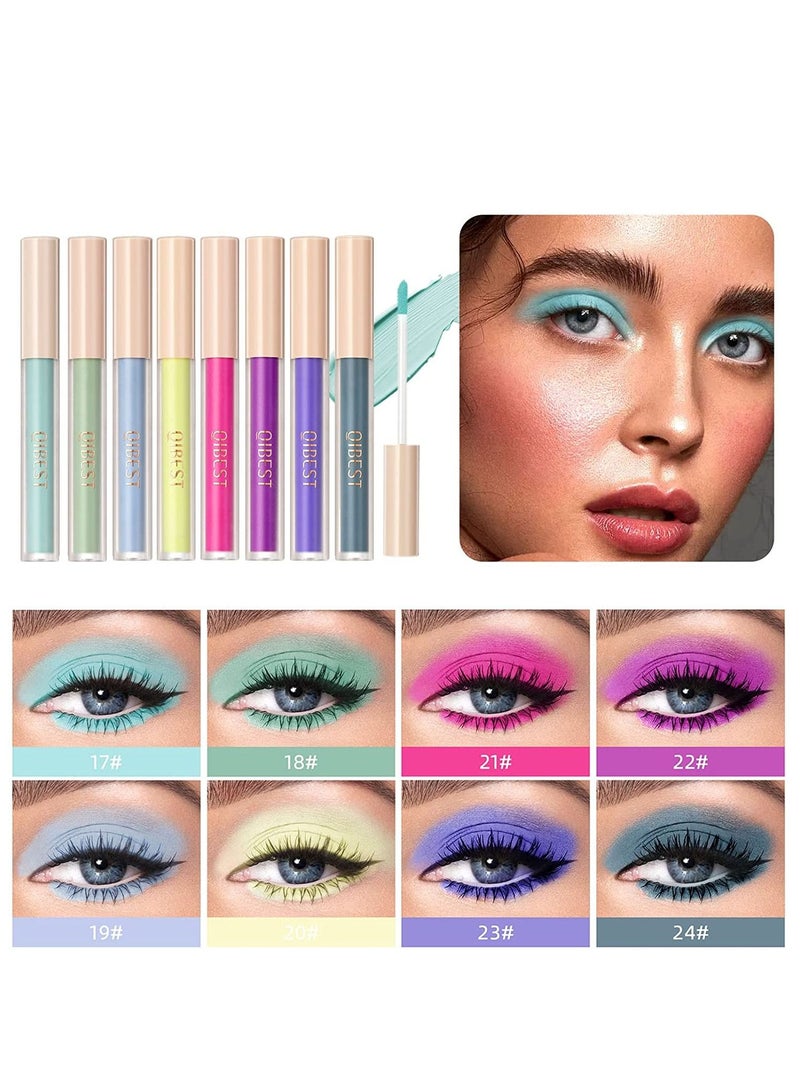 QiBest 8 Colors Matte Eyeshadow Set Cream Eyeshadow Liquid Smooth Creamy Eye Shadow Lightweight High Pigmented Velvety Eyeshadow Primer Neutral Long Lasting Waterproof Matte Eye Makeup Set C - Image 1
