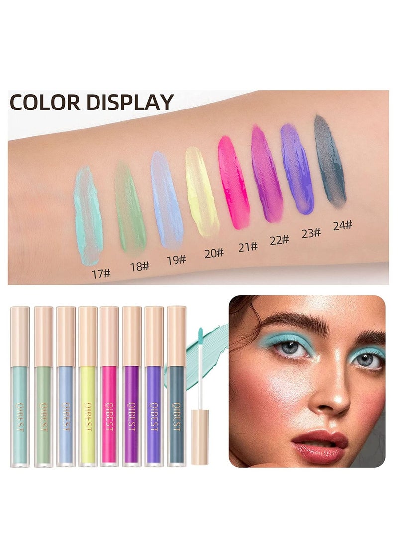 QiBest 8 Colors Matte Eyeshadow Set Cream Eyeshadow Liquid Smooth Creamy Eye Shadow Lightweight High Pigmented Velvety Eyeshadow Primer Neutral Long Lasting Waterproof Matte Eye Makeup Set C - Image 3