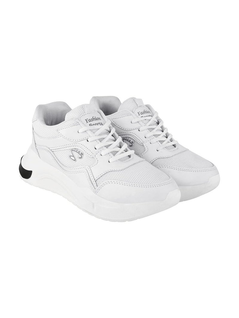 Shoetopia Fashion Sports Women's White Athletic Sneakers Accents – Lightweight Running & Walking Shoes Stylish Casual Gym EU38 - Image 4