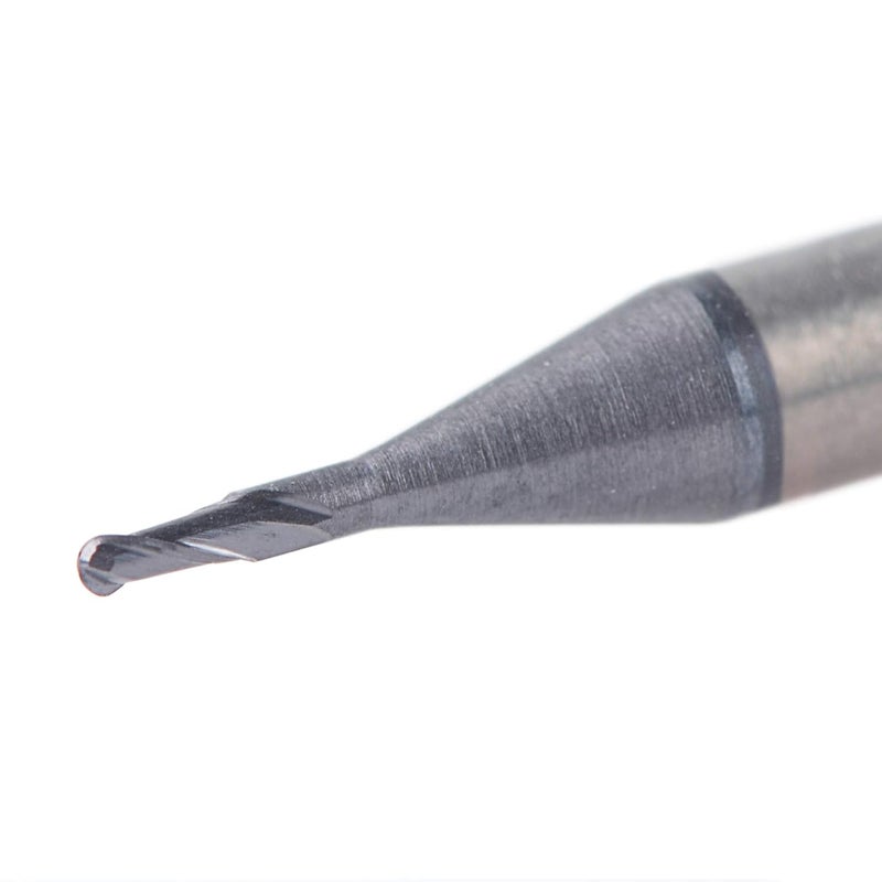 SpeTool 5Pcs Carbide Ball Nose End Mills with TiAlN Coated , 1/32 inch Cutting Diameter , 1/8 inch Shank , Up Cut Spiral Router Bits CNC End Mill Set for Metal Steels Engraving - Image 4
