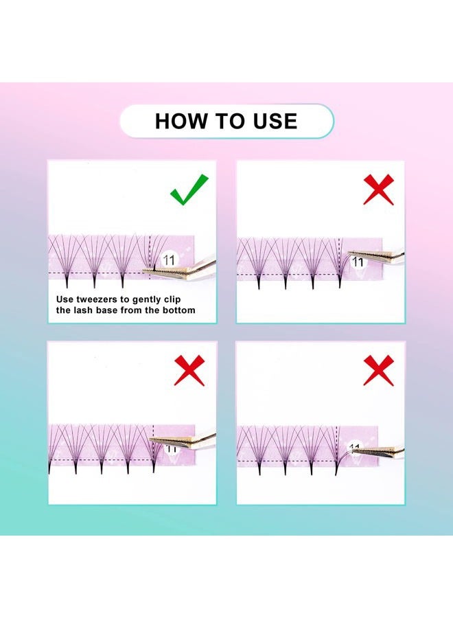 VAVALASH Eyelash Extensions 3D 4D 5D 6D 8D 9D 10D Thickness 0.07/0.1 C/D Curl Eyelashes Middle Stem & Long Stem Heat Bonded Premade Fans Russian Volume Lash Extensions Supplies (Middle Stem 6D-0.07-D-9mm) - Image 5