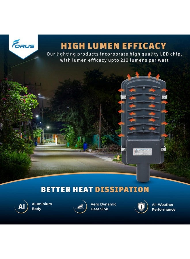 Forus LED Street Light 20W Waterproof IP66 Outdoor Warm White Lamp for Home Garden Parking Lot Road Pathway Highway Warehouse Factory Yard Driveway Pole Mounted LED Streetlight 10 Years Warranty 1Pc - Image 4