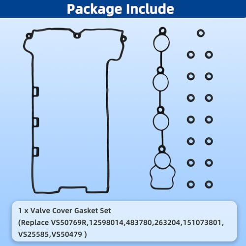 RICHWEI VS50769R Engine Valve Cover Gasket Set for Chevy Cobalt HHR Malibu, Pontiac G5 G6 Solstice Pursuit, Saturn Aura Ion Sky Vue 2006 2007 2008 2009 2010 2011 2012 2.2L 2.4L L4 - Image 4
