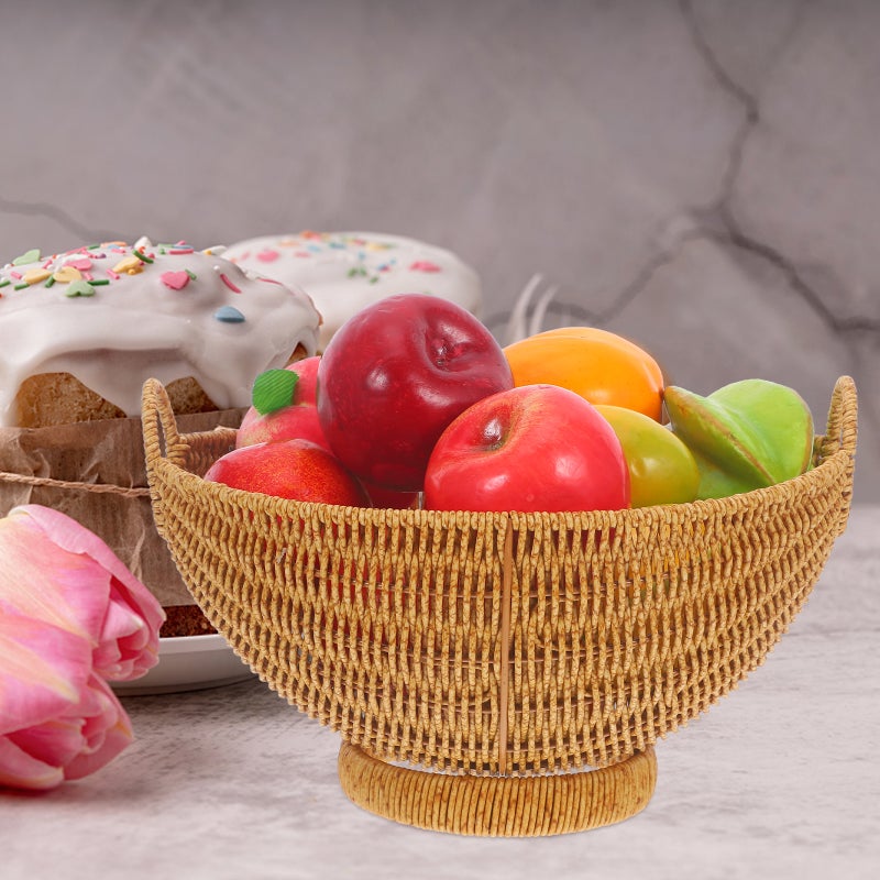 🍳 سلة تخزين يدوية نسج للفاكهة بتصميم متين لغرفة المعيشة والمطبخ - Image 4