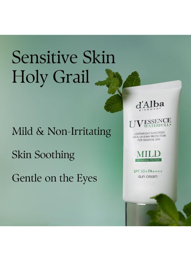 d'alba Piedmont Italian White Truffle Waterfull Mild Sunscreen, Vegan, Mineral Sunscreen, SPF 50+ PA++++, Non-Nano Sunscreen Suitable for Sensitive Skin, Gentle & Light Finish, Korean Skincare - Image 2