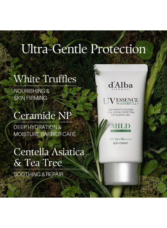 d'alba Piedmont Italian White Truffle Waterfull Mild Sunscreen, Vegan, Mineral Sunscreen, SPF 50+ PA++++, Non-Nano Sunscreen Suitable for Sensitive Skin, Gentle & Light Finish, Korean Skincare - Image 4
