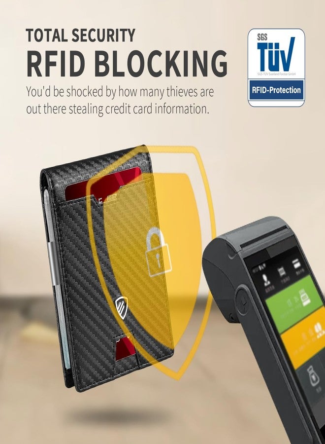 RUNBOX Mens Slim Wallet with Money Clip RFID Blocking Bifold Credit Card Holder for Men with Gift Box - Image 4