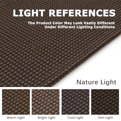 KOZYFLY Rugs for Entryway 3x5 ft Washable Area Rug Non Slip Rubber Backed Entry Rug Woven Indoor Door Mat Cotton Kitchen Rugs Floor Carpet for Entryway, Foyer, Backdoor, Reddish Brown/Coffee - Image 3