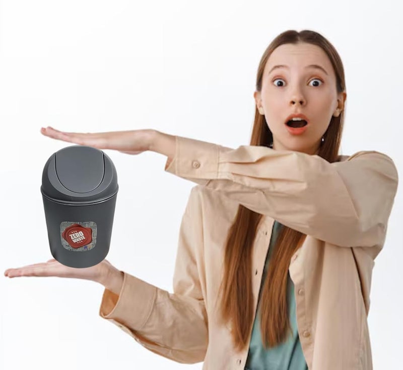 TEKZIE Tekzie pass pass Mini 2 PS Stylish Plastic Trash Can With Lid Multi use Dus Small Mini Dustbin With Detachable Swing Top Plastic Mini Office Home Child Use Bin Plastic Dustbin  - Image 4