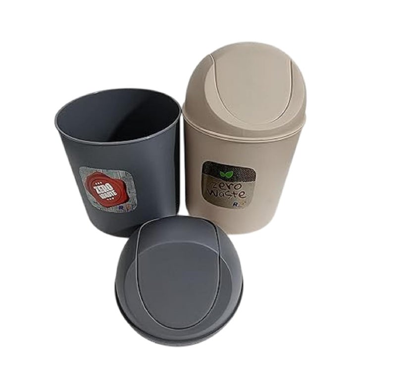 TEKZIE Tekzie pass pass Mini 2 PS Stylish Plastic Trash Can With Lid Multi use Dus Small Mini Dustbin With Detachable Swing Top Plastic Mini Office Home Child Use Bin Plastic Dustbin  - Image 2