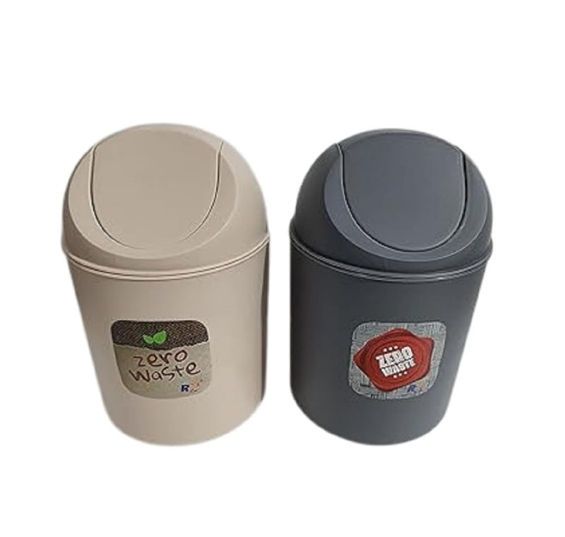 TEKZIE Tekzie pass pass Mini 2 PS Stylish Plastic Trash Can With Lid Multi use Dus Small Mini Dustbin With Detachable Swing Top Plastic Mini Office Home Child Use Bin Plastic Dustbin  - Image 3