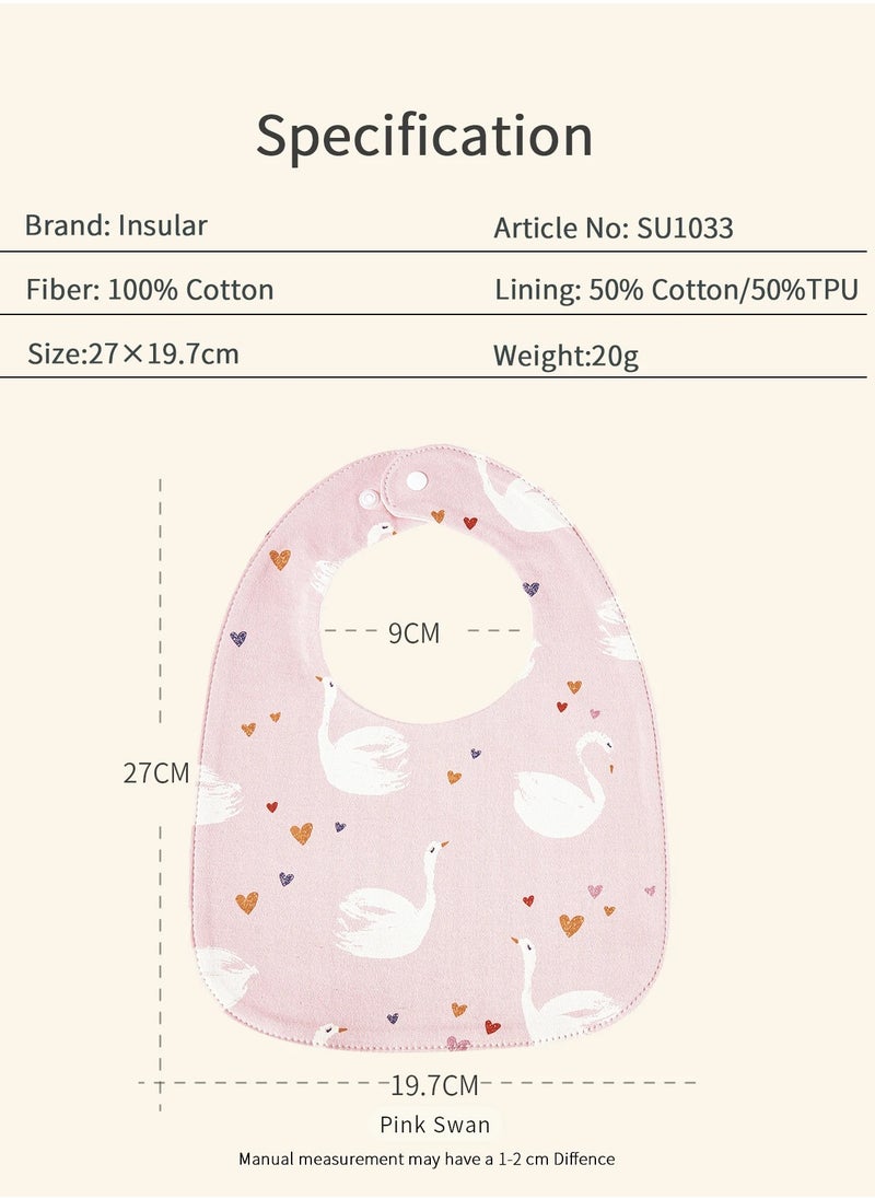 insular 4 Pcs Waterproof Baby Adjustable Bibs U-shaped Cotton Saliva  - Image 2