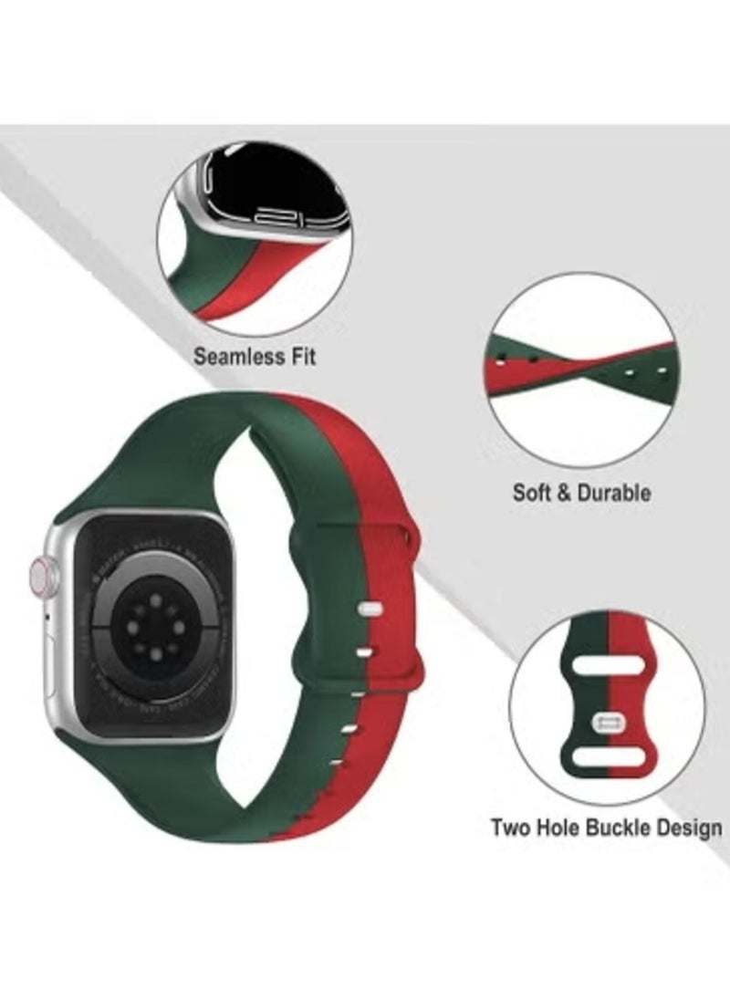 TEMPO Sport Bands Compatible with Apple Watch Ultra 2/1 Ultra 49mm 46mm 45mm 44mm 42mm for Men Women, Soft Silicone,Waterproof Strap for iWatch Series 10 9 8 7 6 5 4 3 2 1 SE  - Image 3