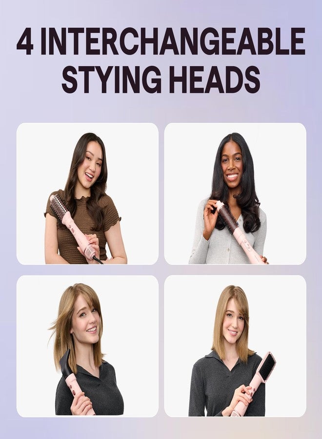 Wavytalk Hair Dryer Brush Set, Air Sculpt 4-in-1 Hot Air Brush Set, Multi Hair Styler for Salon Blowouts, Smooth Curls, Volumizing and Straightening, Sleek and Less Frizz, Pink - Image 3