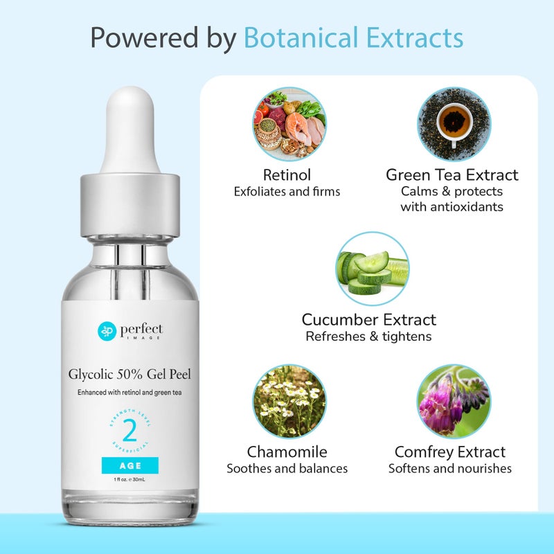 PERFECT IMAGE Glycolic Acid 50% Gel Peel - Enhanced with Retinol & Green Tea Extract (Professional Skin Peel)1 ounce - Image 3