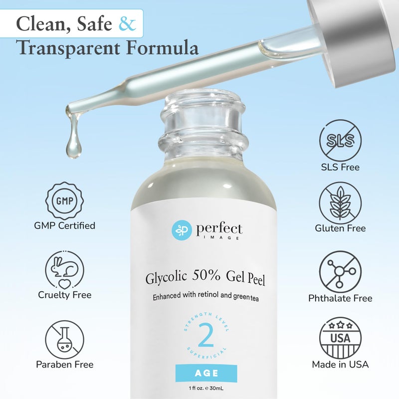 PERFECT IMAGE Glycolic Acid 50% Gel Peel - Enhanced with Retinol & Green Tea Extract (Professional Skin Peel)1 ounce - Image 4