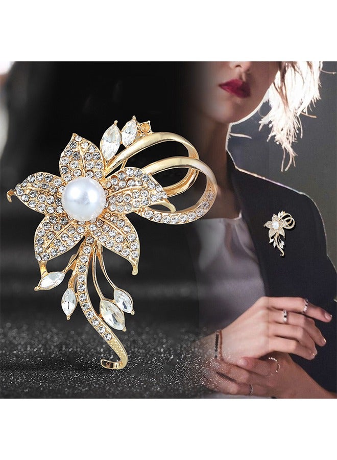 Beyond Full Diamond Flowers Brooche, Anti Rust and Anti Fading Alloy Brooch Pins, Corsage Scarf Clip Women Girls (Green) - Image 3