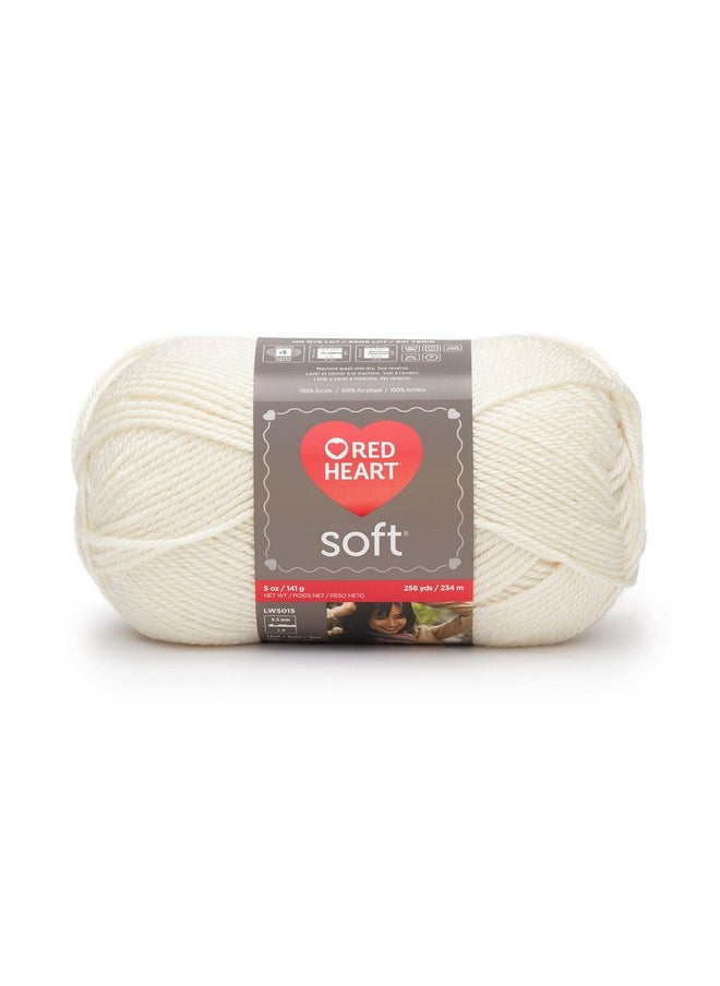 RED HEART - Red Heart Soft Off White Yarn - 3 Pack of 141g/5oz - Acrylic - 4 Medium (Worsted) - 256 Yards - Knitting/Crochet - Image 1