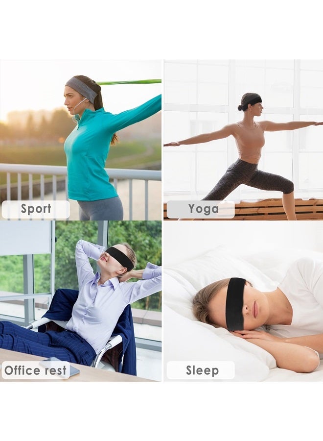 HAUCA Workout Headbands for Women 9Pcs, Cotton Headband Women Men 2.5 inch Wide, Soft Sweat Wicking Stretchy Headbands for Women Girls Sports Yoga Running (3 Colors Mixed) - Image 3