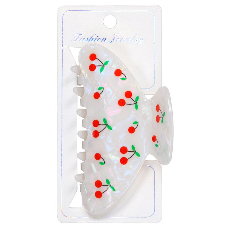 OWIIZI Cherry Hair Clips for Women 3.5" Durable Acetate Cute Hair Claw Clips Ponytail Barrette Strong Hold Acrylic Hair Accessories for Girls Long Thick Hair - Image 1