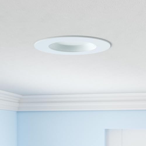 HALO 5 inch / 6 inch LED Recessed Light Trim with 5 Color Temperatures, Dimmable Baffle Can Lights for Ceiling, 6-Pack. 750 Lumens LT56079FS1EWHR6PK - Image 2