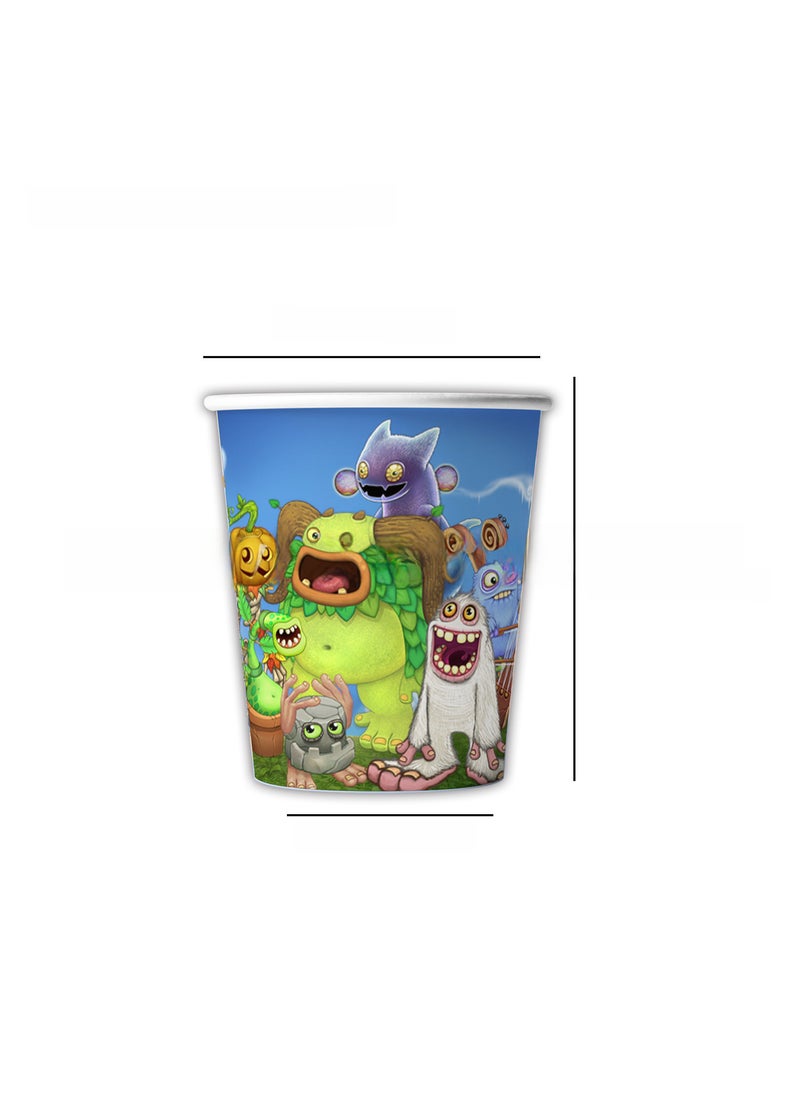 Generic Monster Concert Party Disposable Tableware Set Paper Cup 10PCS-Monster Concert 