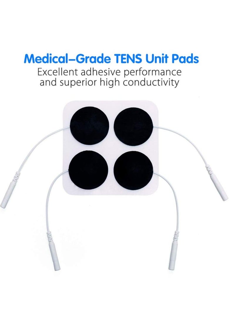 NIBEMINENT 20PCS Round Electrodes Pads 1.25" Reusable Carbon Electrotherapy for EMS Muscle Stimulator with 2.0 mm Pigtail Connectors Skin Patch - Image 3