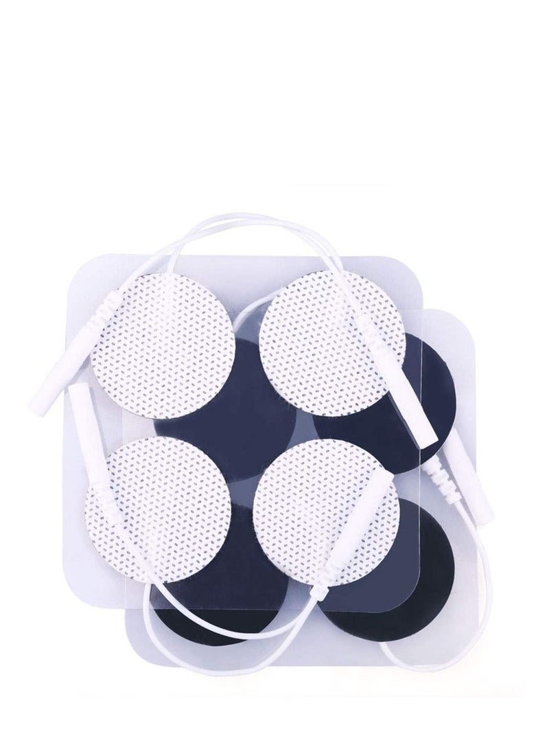 NIBEMINENT 20PCS Round Electrodes Pads 1.25" Reusable Carbon Electrotherapy for EMS Muscle Stimulator with 2.0 mm Pigtail Connectors Skin Patch - Image 1