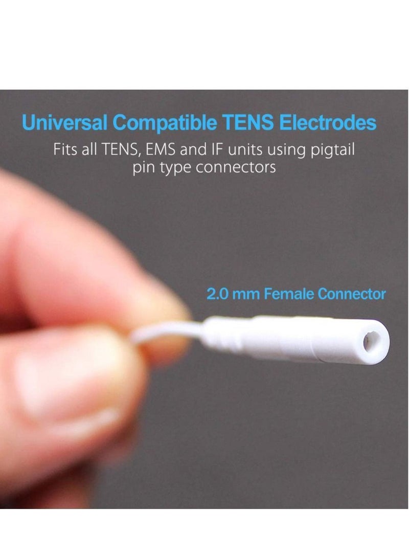 NIBEMINENT 20PCS Round Electrodes Pads 1.25" Reusable Carbon Electrotherapy for EMS Muscle Stimulator with 2.0 mm Pigtail Connectors Skin Patch - Image 5