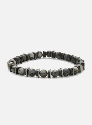 Handmade leather Beaded bracelet for men with natural matte larvikite stones. - pzsku/Z66E72568B9B97419696CZ/45/_/1734093193/104e9c8e-cddb-4bc3-9262-25481f331873
