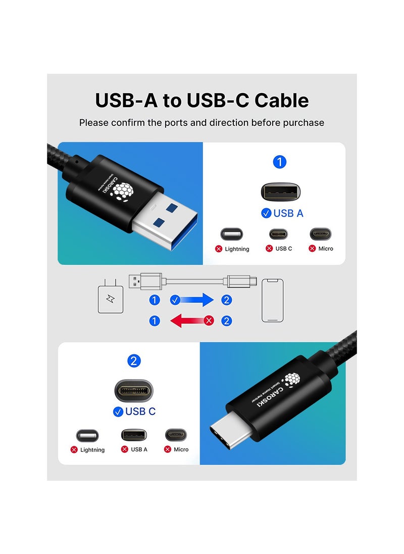 CAROSKI - CAROSKI USB A to USB C 3.0 Cable with 6 months warranty 5Gbps USB C Cable with 1.2M Length Type C Cable Fast Charge Compatible with Galaxy S21 ultra S21+ S20 FE A12 A21s Note 20 Ultra - Huawei - Image 1