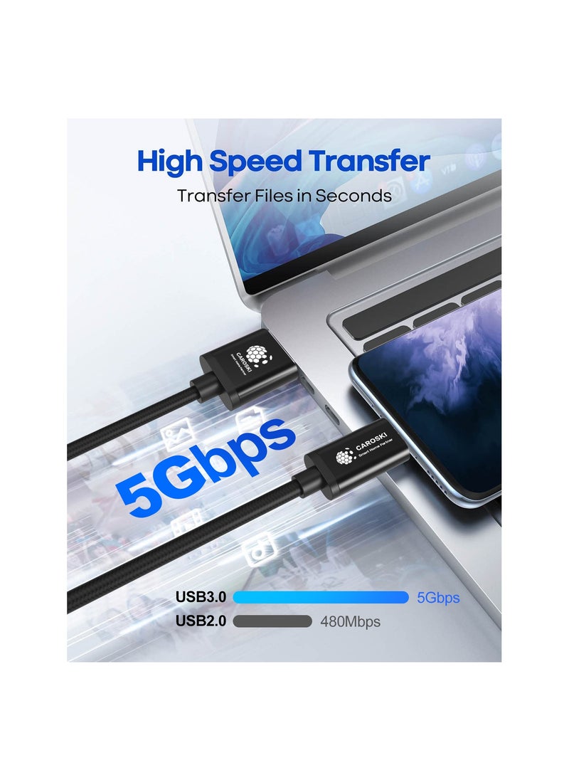 CAROSKI - CAROSKI USB A to USB C 3.0 Cable with 6 months warranty 5Gbps USB C Cable with 1.2M Length Type C Cable Fast Charge Compatible with Galaxy S21 ultra S21+ S20 FE A12 A21s Note 20 Ultra - Huawei - Image 1
