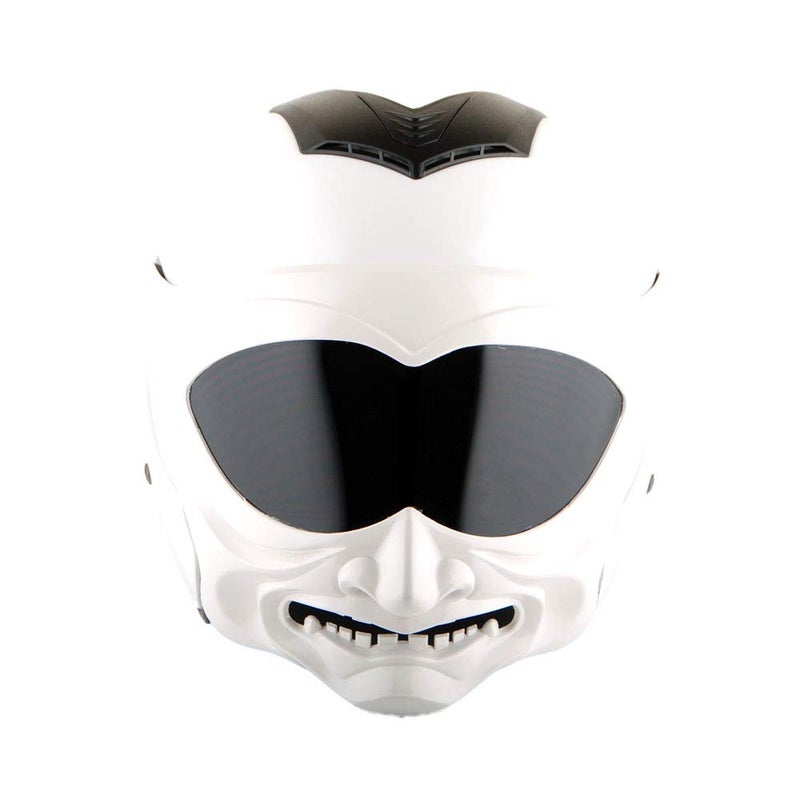 Martian 1Storm Motorcycle Open Face Fiber Glass Dual Visor Helmet Scooter Classical Knight Bike Samurai Glossy White One Extra Clear Shield - Image 3