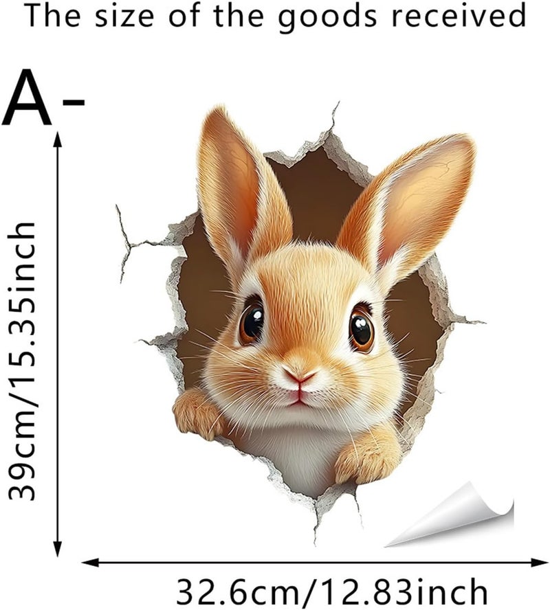 Ripped Easter Bunny Sticker for Bathroom, Funny Home Decoration Broken Wall Decorative Sticker | Easter Sticker for Bathroom | For Indoor Home Room Party - Image 5