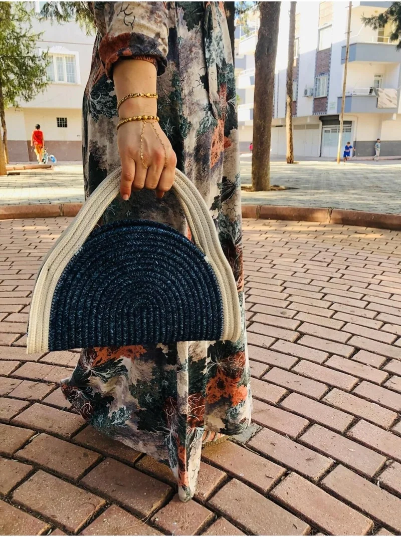 بدز ديري BDZ Leather Rose' Mini Clutch Bag Jute Decorative Women's Bag Bohemian Style Bag