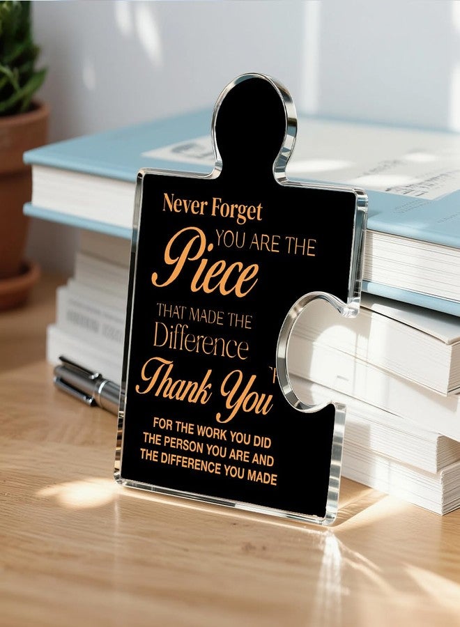 Yigaue Thank You Appreciation Gifts for Coworkers, Retirement Goodbye Gift for Colleagues Employees, Never Forget You Are the Piece That Made the Difference Acrylic Puzzle Piece Plaque Office Decor, Black - Image 5