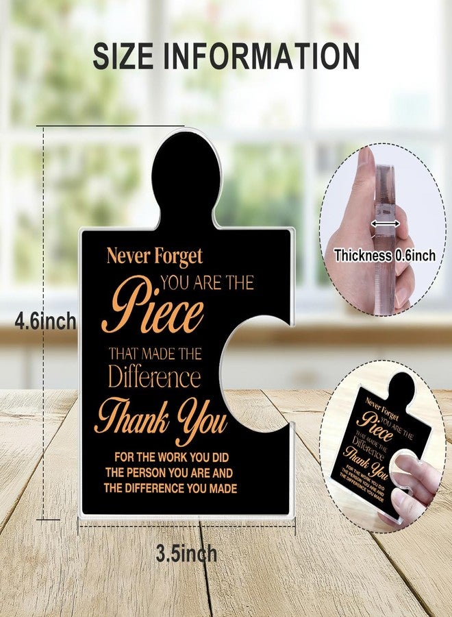 Yigaue Thank You Appreciation Gifts for Coworkers, Retirement Goodbye Gift for Colleagues Employees, Never Forget You Are the Piece That Made the Difference Acrylic Puzzle Piece Plaque Office Decor, Black - Image 2