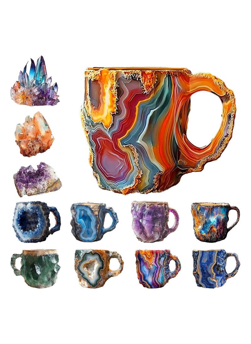 lekikpo Mineral Crystal Coffee Mugs 2024 New Colorful Natural Mineral Crystal - Elegant Christmas Gift for Home & Office, Ideal for Christmas (Red)  - Image 1