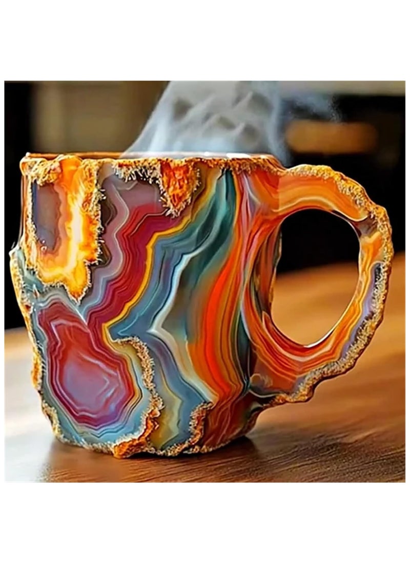 lekikpo Mineral Crystal Coffee Mugs 2024 New Colorful Natural Mineral Crystal - Elegant Christmas Gift for Home & Office, Ideal for Christmas (Red)  - Image 3