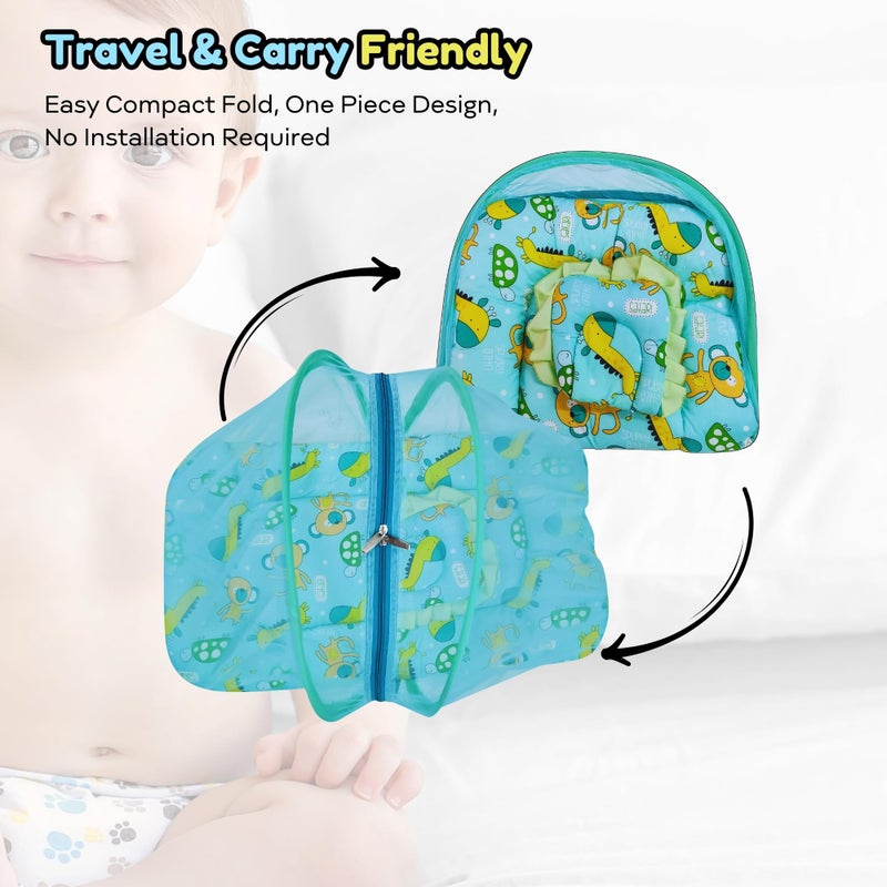 Hooper? Infant Baby Bedding Set with Mosquito Net, Baby Bedding/Gadda for Newborns, Portable Baby Bed with Trendy Design Print, 0-24 Months, Size 86 * 48 cm, Green - Image 5