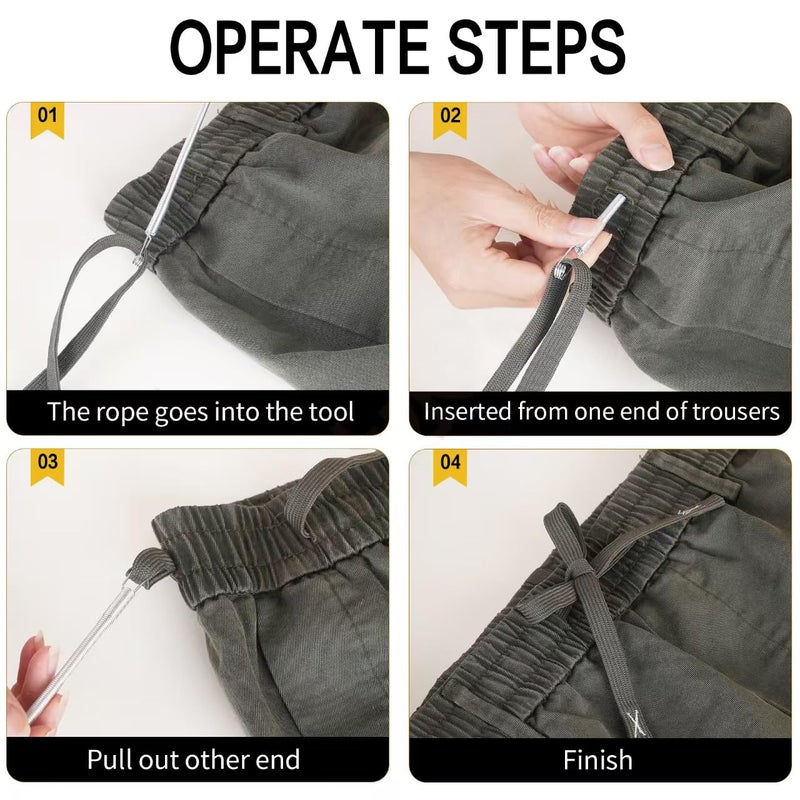 XMLINPER 3PCS Spring Drawstring Threader Tool-Rope Threader Clip for Drawstring Replacement for Hoodies,Pants (3) - Image 3