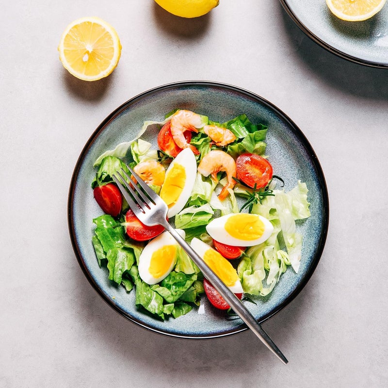 LERATIO Pasta BowlsCeramic 38oz Pasta Bowls90 Reactive Glaze Pasta Bowl Set of 4Microwave  DishwasherOven SafeLarge Wide Serving Bowls for Salad Dessert Pizza FruitGray White - Image 4