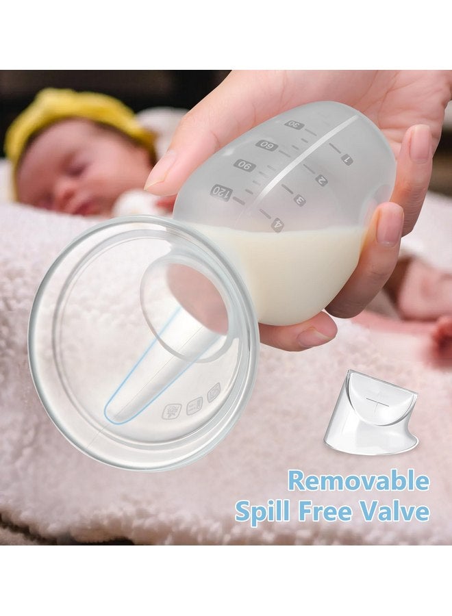 yahaa 2 Sets Manual Breast Pump for Breastfeeding Essentials,Colostrum Collector with Spill Free Valve,Cap,Silicone,Clear,4oz - Image 3