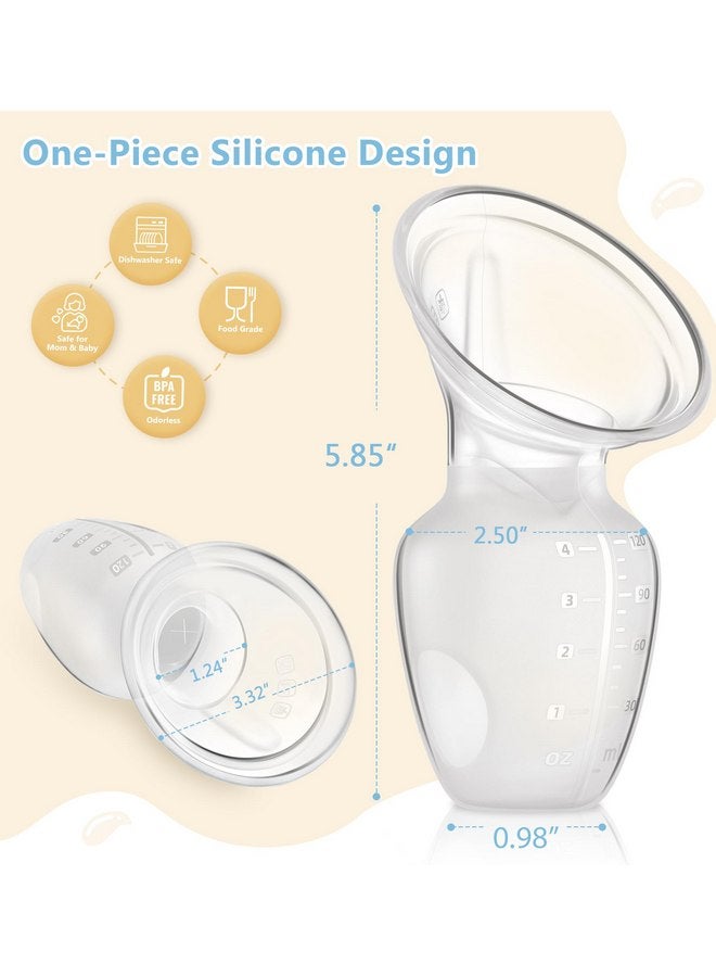 yahaa 2 Sets Manual Breast Pump for Breastfeeding Essentials,Colostrum Collector with Spill Free Valve,Cap,Silicone,Clear,4oz - Image 5