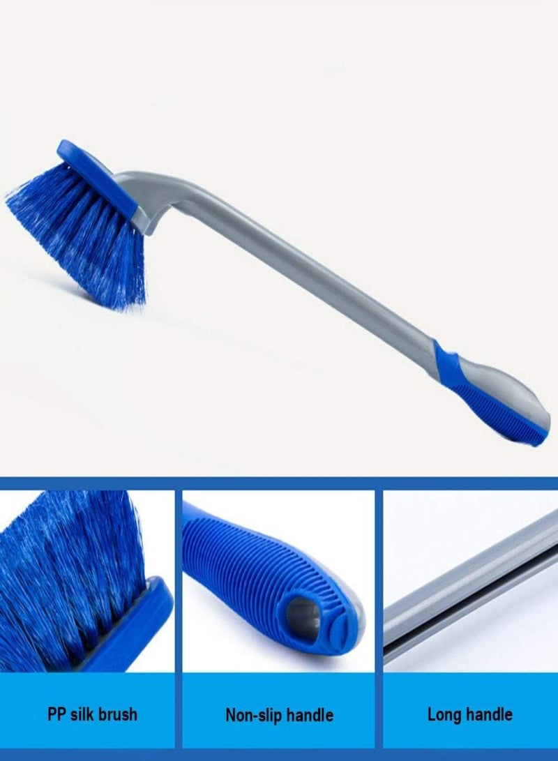 Generic A set of 3 long blue brushes for rims and tires, tire brushes for cleaning wheels, cleaning dust brushes with handles, special supplies for automatic cleaning dust brushes, motorcycle accessories, off-road cleaning rods - Image 3