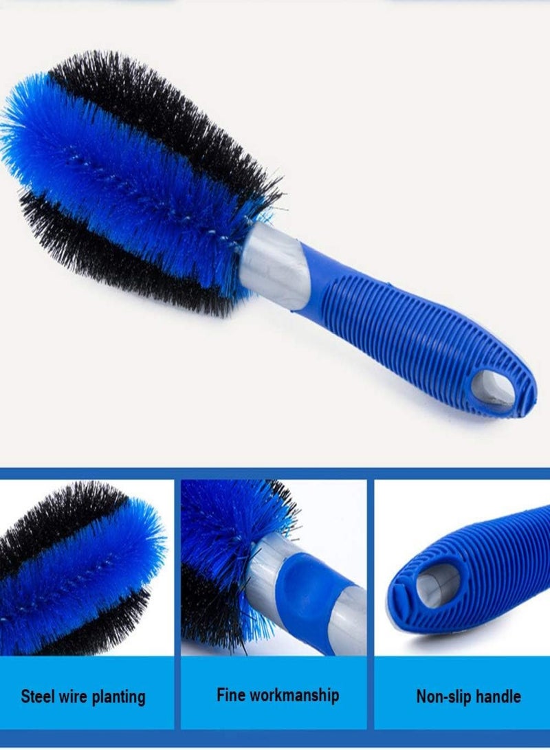 Generic A set of 3 long blue brushes for rims and tires, tire brushes for cleaning wheels, cleaning dust brushes with handles, special supplies for automatic cleaning dust brushes, motorcycle accessories, off-road cleaning rods - Image 4