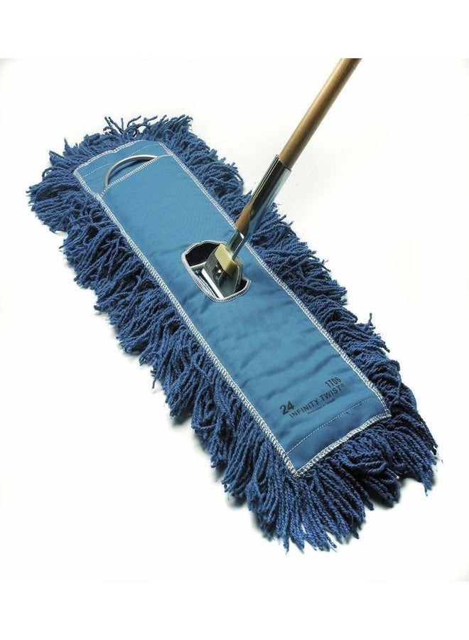 HUBERT Dust Mop Blue Infinity Twist® Cotton Yarn - 24" W - Image 1
