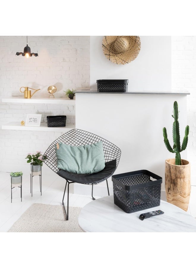 Keter سلة تخزين كتر تيرازو، سعة 11 لتر، سوداء - Image 2