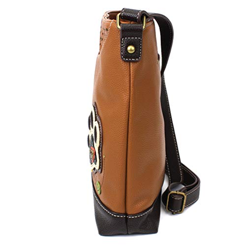 CHALA Sweet Messenger Mid Size Shoulder Purse with Adjustable Strap - Paw Print - brown - Image 3