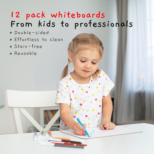 Board Geeks Bigtime 12 Pack 9x12 Classroom Whiteboards for Kids - Small Double-Sided White Board - White Boards Bulk Set, Classroom Essentials - Magnetic Dry Erase Boards for Students, Teacher - Image 2